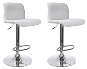 Set 2 Sgabelli Bar 41x46x86/107 cm in Poliestere Rafael Cromo-Grigio Chiaro