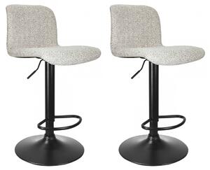 Set 2 Sgabelli Bar 41x46x86/107 cm in Poliestere Rafael Nero-Beige