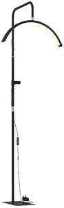 HOMCOM Lampada da Terra LED con Testa a Mezza Luna, Altezza e Temperatura Colore Regolabili, Telecomando, Nero | Aosom Italy
