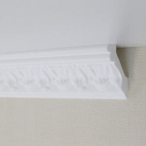 PROVISTON | Modanatura in stucco | Polistirolo | 34 x 56 x 2000 mm | Bianco | Modanatura per soffitto | Verniciabile | Facile da montare | Alta qualità | Robusta e leggera | 20 metri