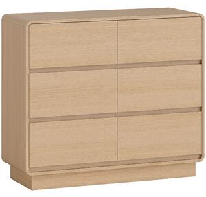 HOMCOM Credenza con 6 cassetti per cucina, soggiorno, mobile buffet per sala da pranzo, 100x38x86 cm, legno naturale | Aosom Italy