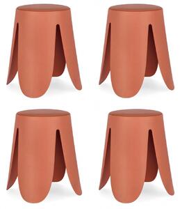 Set 4 Sgabelli Ø37x47 cm in Similpelle Imogen Terracotta