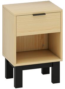 HOMCOM armadietto da notte con cassetto e vano aperto, comodino per camera da letto e soggiorno, 35x26x50 cm, rovere | Aosom Italy