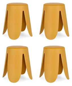 Set 4 Sgabelli Ø37x47 cm in Similpelle Imogen Senape