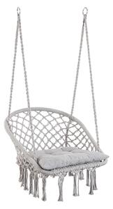 Amaca Sedia Sospesa da Giardino 88x69x130 cm in Poli-Cotone Javier Grigio
