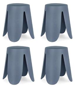 Set 4 Sgabelli Ø37x47 cm in Similpelle Imogen Ottanio