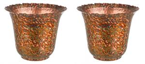 Set 2 Vasi Decorativi da Salotto Ø20,5x12 cm in Metallo Judd Bomb S Rame