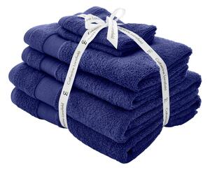 Set di asciugamani per viso e corpo tipo terry blu scuro in cotone 6 pz Anti-Bacterial – Catherine Lansfield