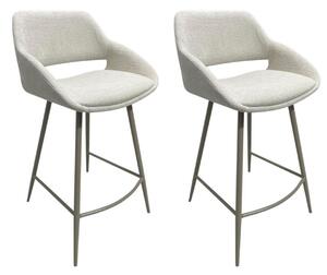 Set 2 Sgabelli da Cucina 50x50x97 cm in Poliestere Florence Moon Bianca