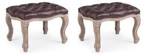 Set 2 Pouf Poggiapiedi 53x42x38 cm in Tessuto Diva Dark Dark