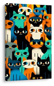 Quadro su tela – Mosaico di gatti vivaci