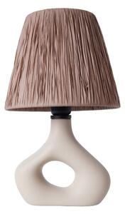 Lampada da tavolo beige con paralume in carta lavorata (altezza totale 40 cm) Serin – Opviq lights