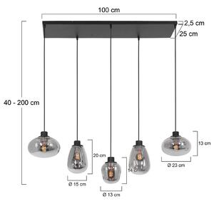 Steinhauer Reflexion lampada a sospensione, a 5 luci 100x30cm