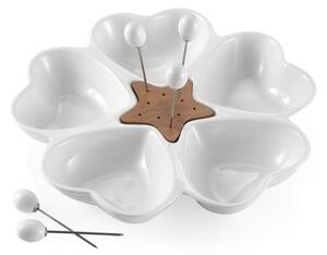 Piatto da portata con 5 spiedini Cuori - Brandani