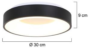 Steinhauer Ringlede plafoniera LED 2.700 K Ø 30 cm nero