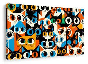 Quadro su tela – Gatti colorati in astratto