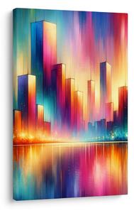 Quadro su tela – Città luminosa di notte
