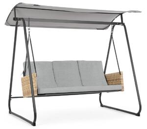 Dondolo 3 Posti da Giardino 210x138x182 cm in Acciaio Easy Grigio