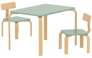 AIYAPLAY Tavolo per bambini con 2 sedie, in legno per disegnare, giocare e studiare, 78x53x53 cm, verde | Aosom Italy