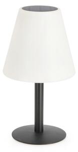 Lampada da Tavolo con Ricarica Solare Ø20x36 cm in Acciaio Solar Bianca con Base Nera