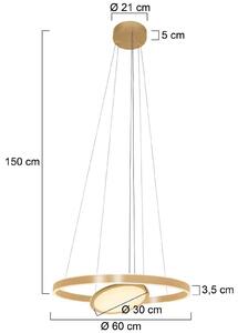 Steinhauer Ringlux lampada LED sospensione 3 luci Ø 60cm oro