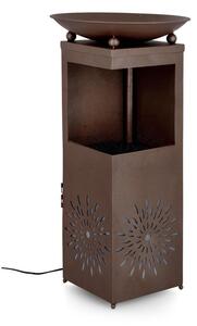 Fontana con Led 40,5x40,5x78 cm in Metallo Yuki Marrone