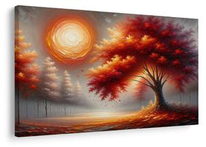 Quadro su tela – Albero della vita infuocato al sole autunnale