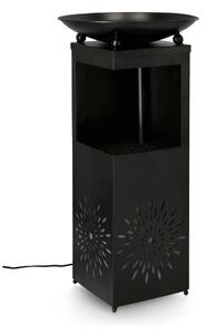 Fontana con Led 40,5x40,5x78 cm in Metallo Yuki Nera