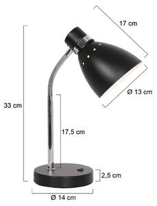 Steinhauer Spring lampada da tavolo braccio regolabile, nero
