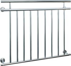 ECD Germany Balcone francese, 90x128 cm, con 9 barre di riempimento, lucido, ringhiera per balcone in acciaio inox