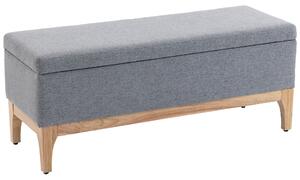 HOMCOM Panca contenitore con coperchio rimovibile, Baule portaoggetti in tessuto effetto lino, 110x39x45 cm, grigio | Aosom Italy