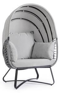 Poltrona con Cuscini da Giardino 100x90x152 cm in Acciaio Eldon Grigio Chiaro