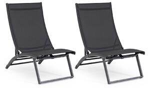 Set 2 Poltrone da Giardino 53x166,5x90 cm in Alluminio Taylor Antracite