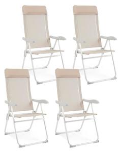 Set 4 Sedie Sdraio Pieghevole 57x65x110 cm in Alluminio Cayo Grigio Ghiaccio