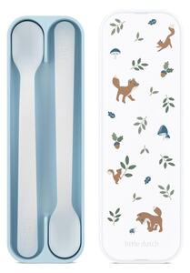 Set di cucchiai da bambini azzurro in plastica 2 pz Forest Friends by Little Dutch – Mepal
