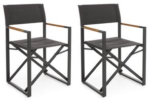 Set 2 Sedie Pieghevoli da Regista 51x54x86 cm in Alluminio Lagun Antracite