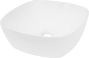 LuxeBath Lavabo Lavabo da appoggio, rotondo, Ø 40,5x14 cm, bianco, Vetroceramica