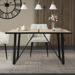 ML-Design tavolo da pranzo per 6 persone, look rovere, tavolo da soggiorno industriale con struttura in metallo, scrivania con gambe a vite regolabili in altezza