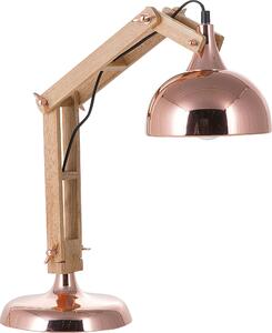 BELIANI Lampada da ufficio rame metallo e legno 53 cm braccio e paralume cavo regolabile con interruttore look industriale