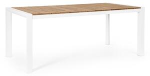 Tavolo da Giardino 180x90x75 cm in Alluminio Cameron Bianco