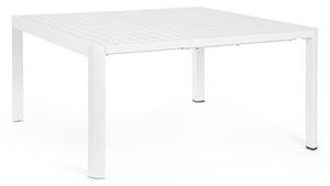 Tavolo Allungabile da Giardino 149x97/149x77.5 cm in Alluminio Kiplin Bianco