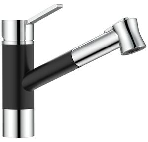 Rubinetto da cucina estraibile, nero/cromato
