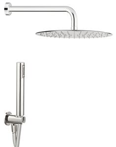 Kit Soffione Doccia Tondo Ø 20 cm in Acciaio Inox Rondò Tondo 20