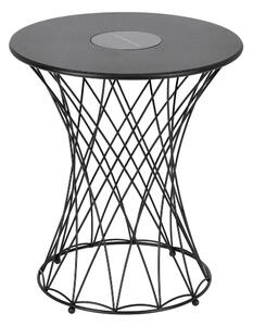 Tavolino da Salotto Ø40x45 cm in Acciaio Jevan Nero