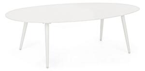 Tavolino da Salotto 120x75x36 cm in Alluminio Ridley Bianco