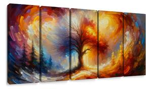 Quadri 5 pezzi – Albero della vita in fuoco