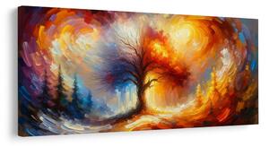 Quadro su tela – Albero della vita colorato nella tempesta