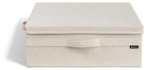 Scatola con coperchio beige in tessuto 46x56x16 cm Soft Storage Low – Bigso