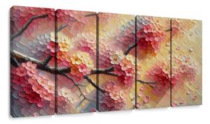 Quadri 5 pezzi – Rami fioriti di primavera