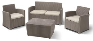 Set da Giardino Divano 2 Poltrone e Tavolino Keter Mia Lounge Cappuccino
